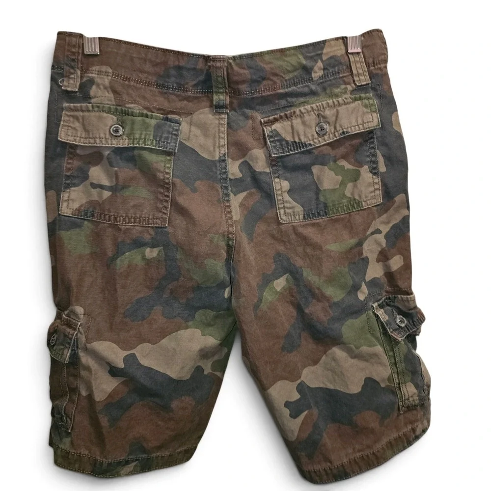 Old Navy Cargo Shorts Boys 18 Green Camo Good Woodland Utility Pockets